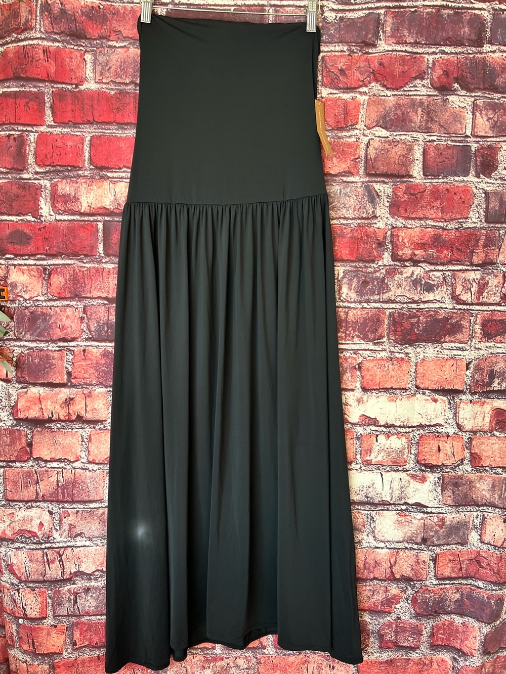 NWT CAARA Black Strapless Drop-Waist Maxi Dress